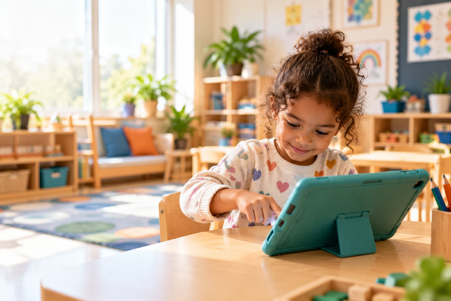 Child using a tablet for a Digital Activity